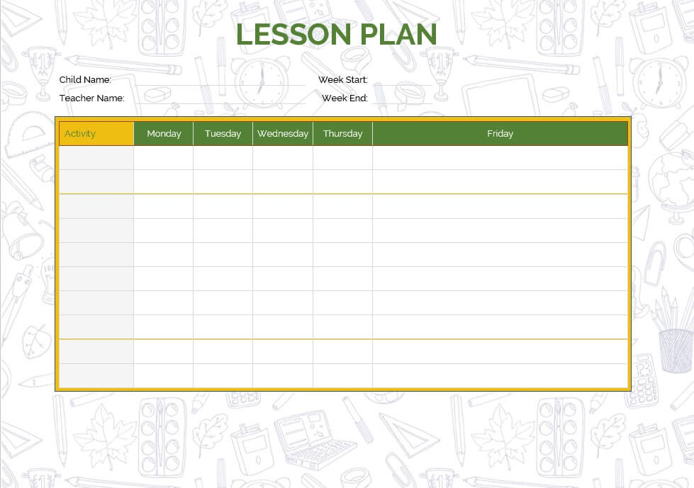 lesson plan template 9