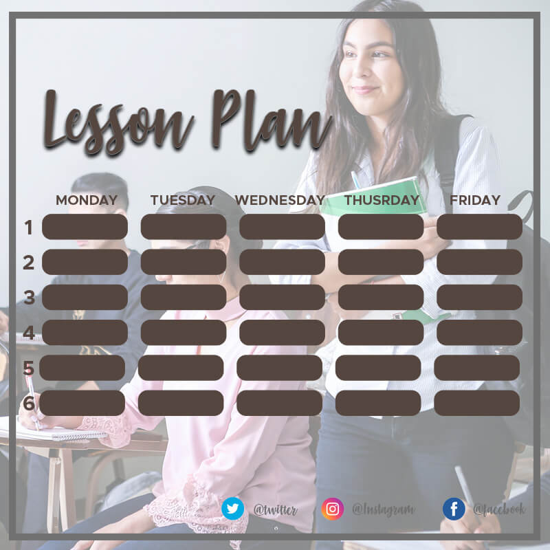 lesson plan template in Photoshop PSD