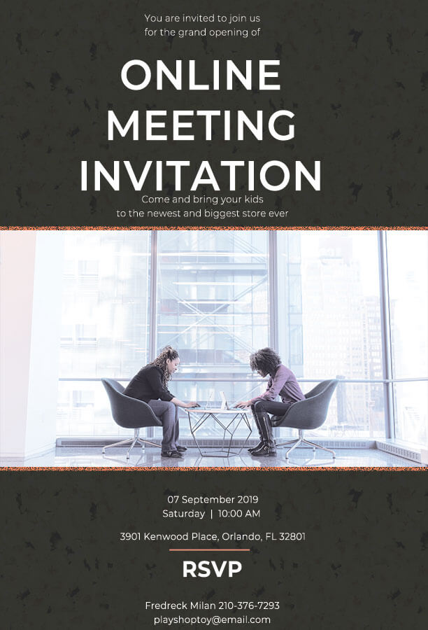 meeting invitation in Photoshop PSD