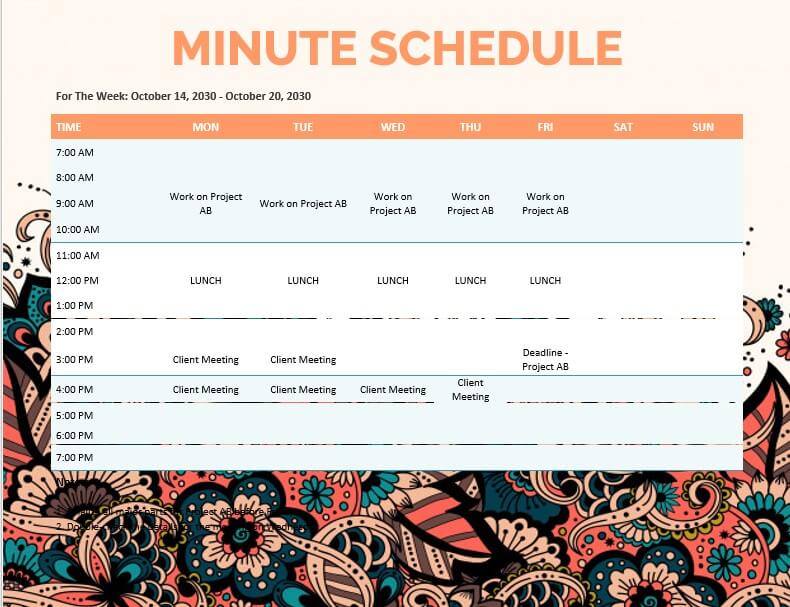 minute schedule 7