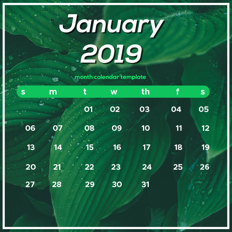 month calendar template PSD idea Design Sample