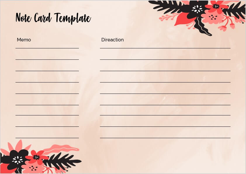 note card template 1