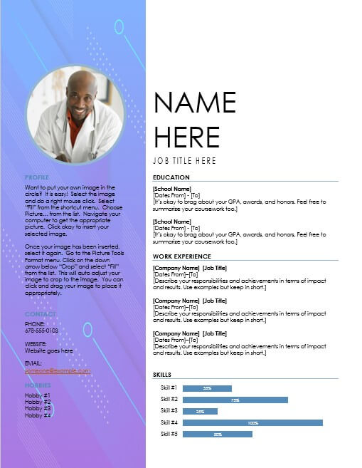 page resume template 4