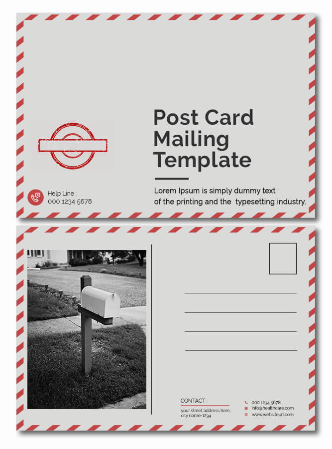 postcard mailing template Free PSD file photoshop