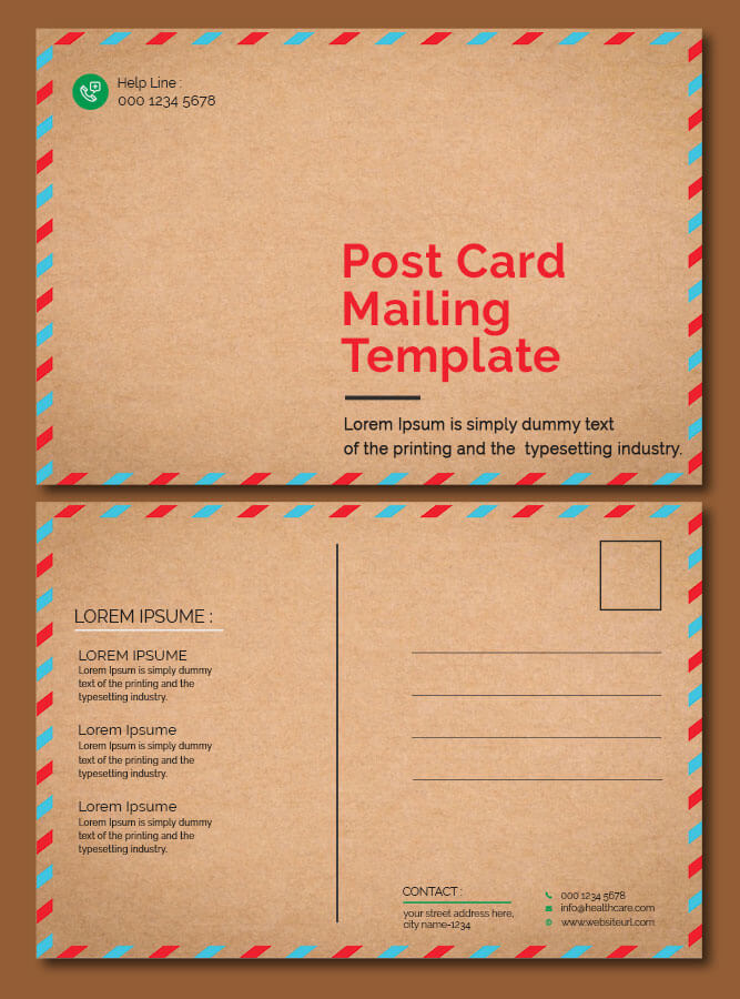postcard mailing template PSD idea Design Sample