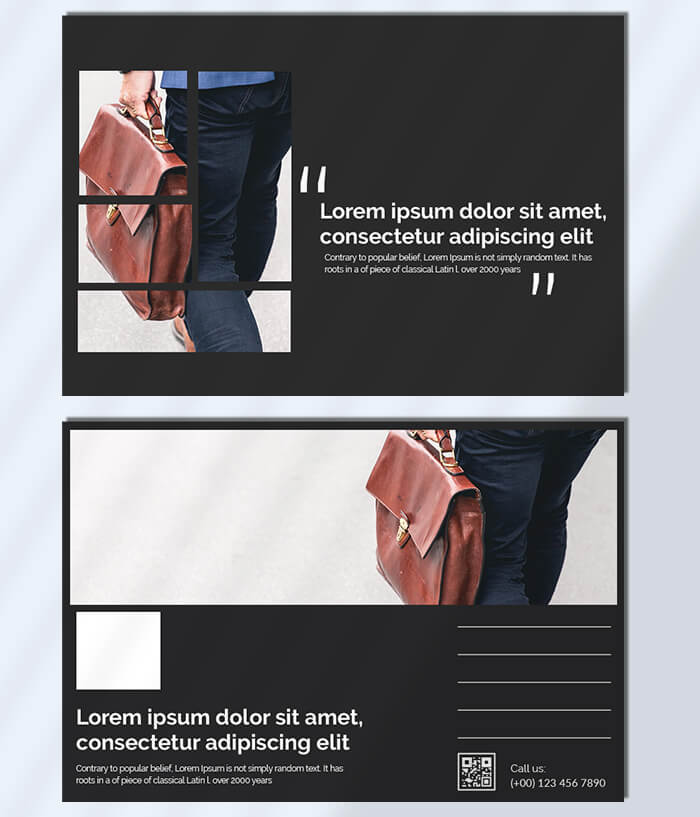 postcard template PSD File Free Download