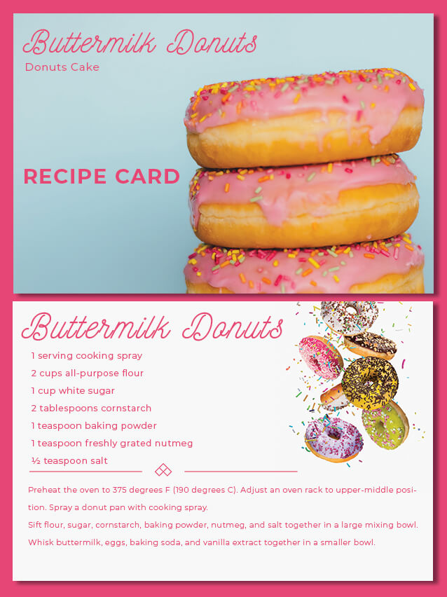recipe card template Templates for Photoshop