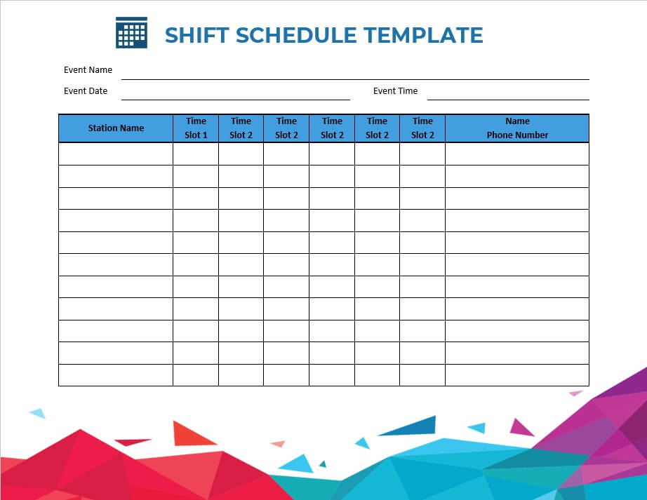shift schedule template 3