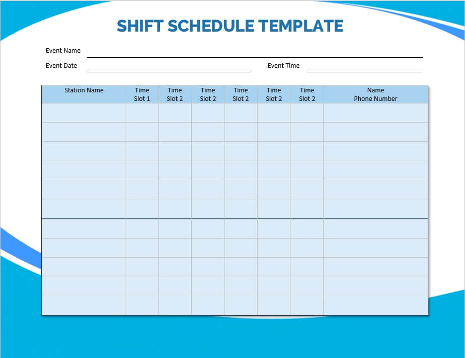 shift schedule template 4 1