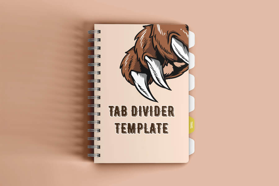 tab divider template in Photoshop PSD