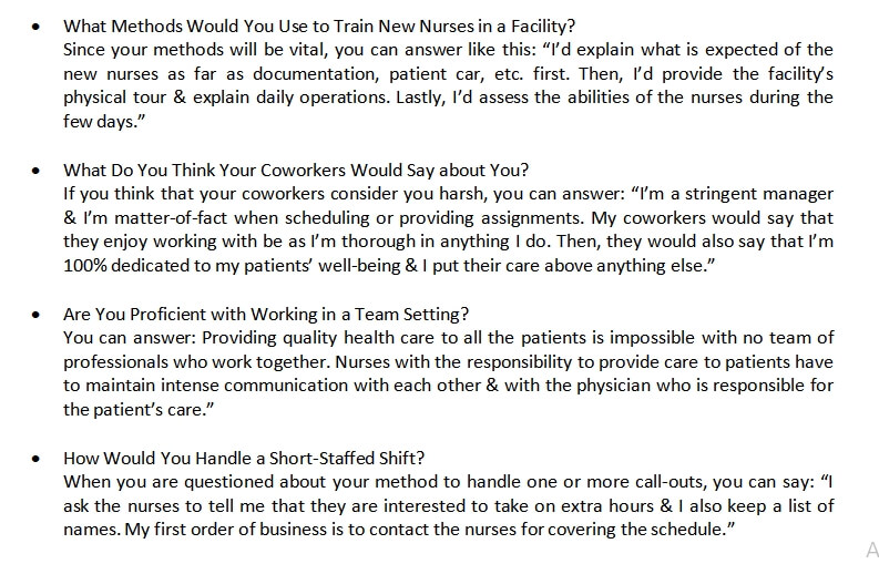 21. Nurse Manager Interview Questions