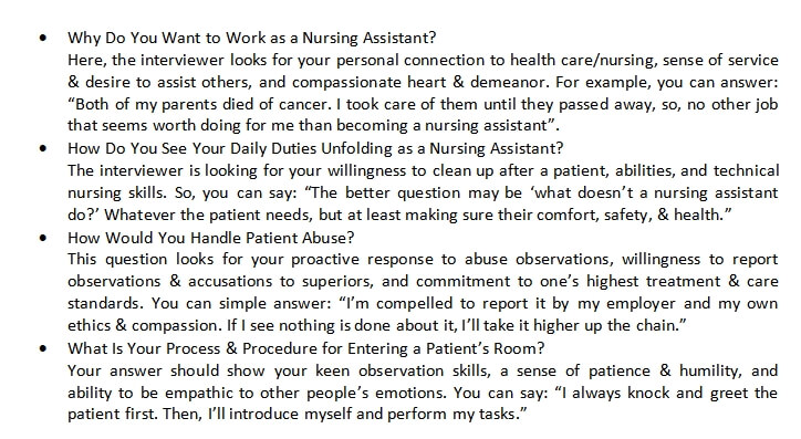 34. Nursing Assistant Interview Questions