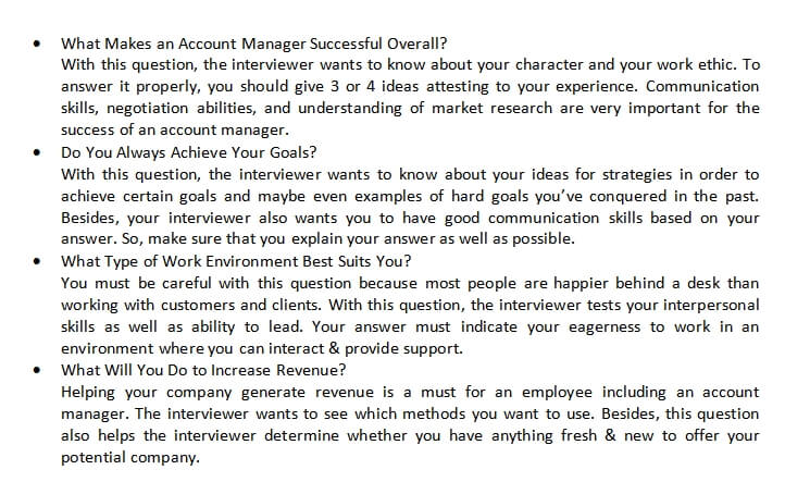 36. Account Manager Interview Questions