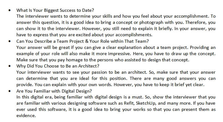 37. Architect Interview Questions