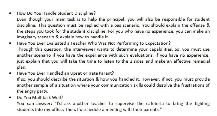 38. Assistant Principal Interview Questions
