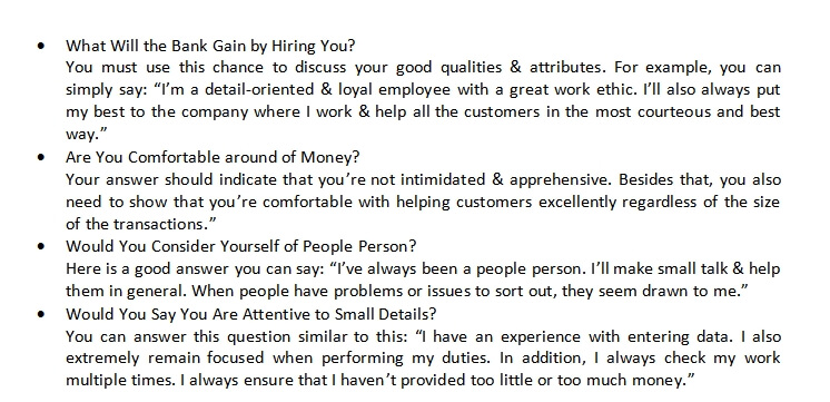 39. Bank Teller Interview Questions