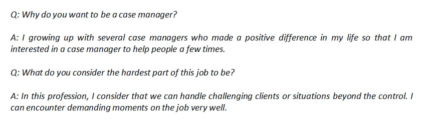 45. Case manager interview question