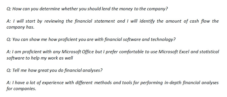 48. Credit analyst interview question