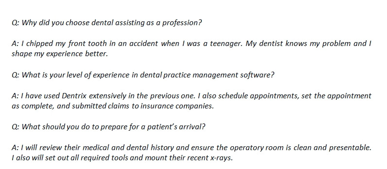 50. Dental assistant interview question