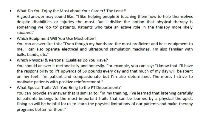 70. Physical Therapist Interview