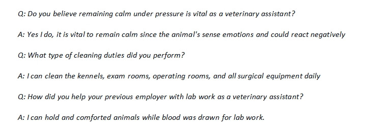 77. Veterinary assistant interview question