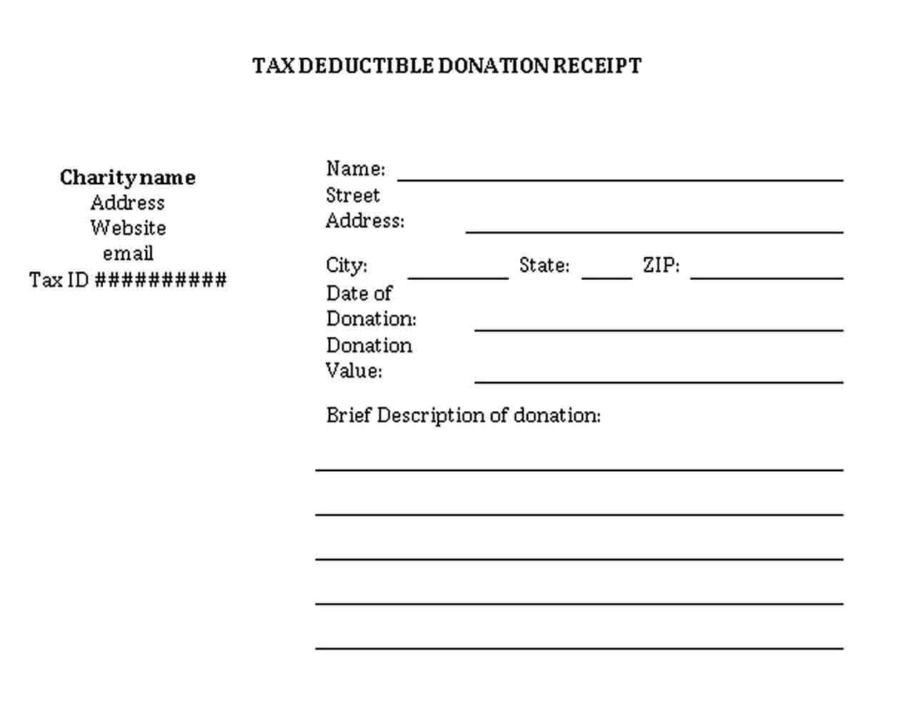 Tax Deductable Receipt Doc Free Download