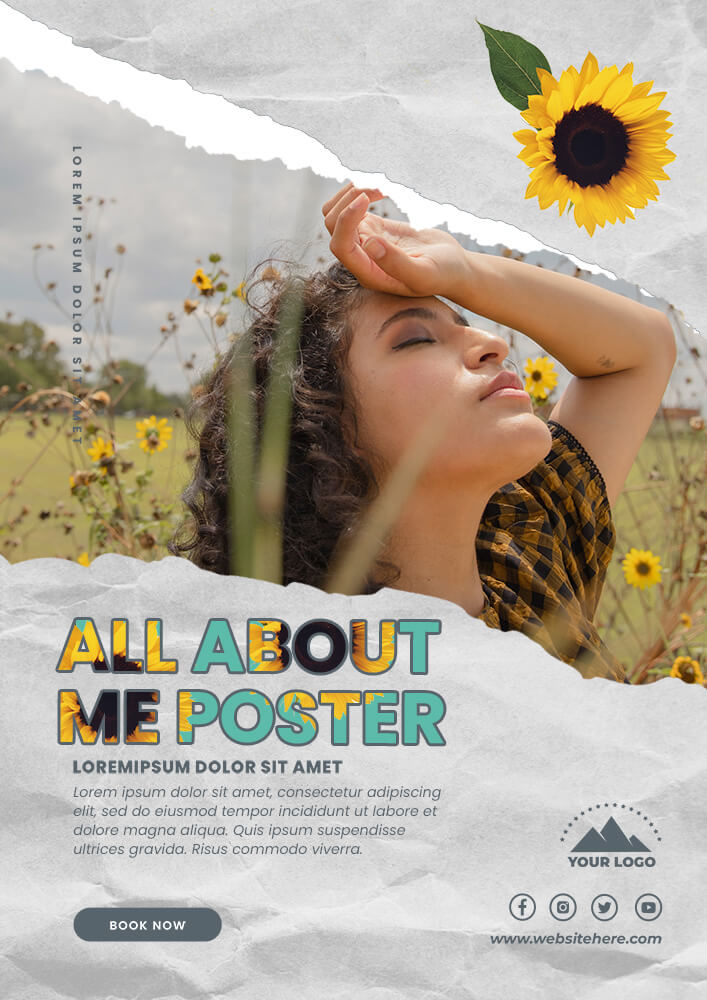 all about me poster Free PSD Templates Ideas