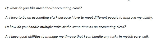 1. accounting clerk interview question