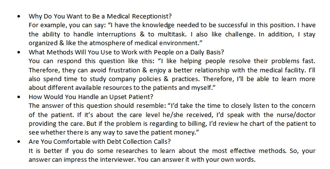 62. Medical Receptionist Interview
